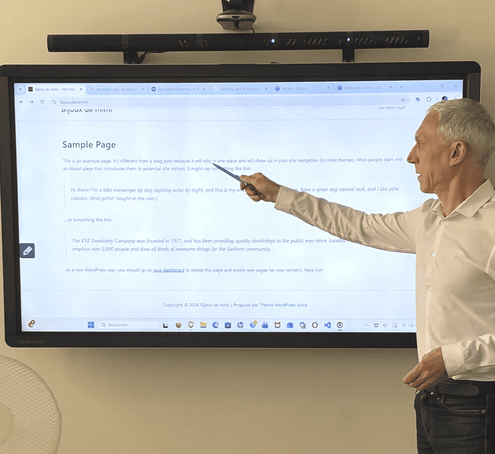 Stéphane Bataillard en salle de formation WordPress